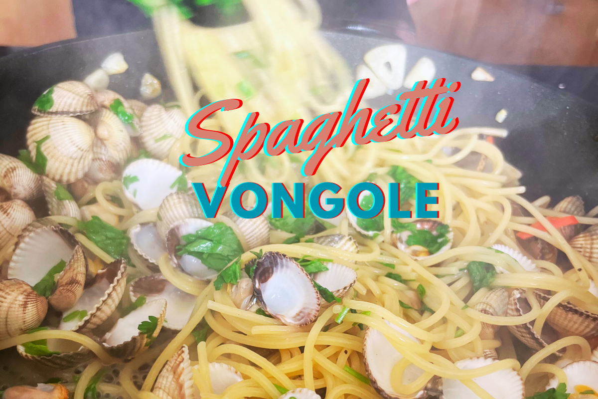 Spaghetti vongole, spageti makaronai su geldelėm