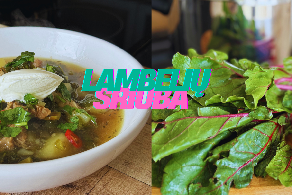 Šviežių burokėlių lapų – lambelių sriuba, receptas